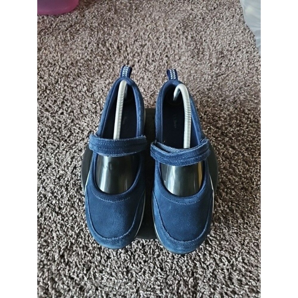 LL Bean Blue Felt Wool Mary Jane's Women's Size 8.5 M